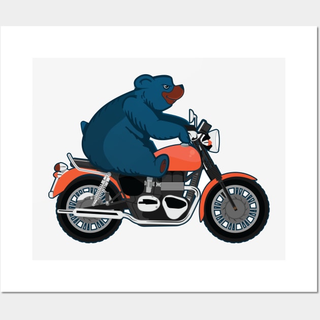 Bear On A Bike Wall Art by TheBlueApe